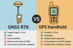 Perbandingan GNSS RTK dan GPS Handheld: Kelebihan, Kekurangan, dan Penggunaannya