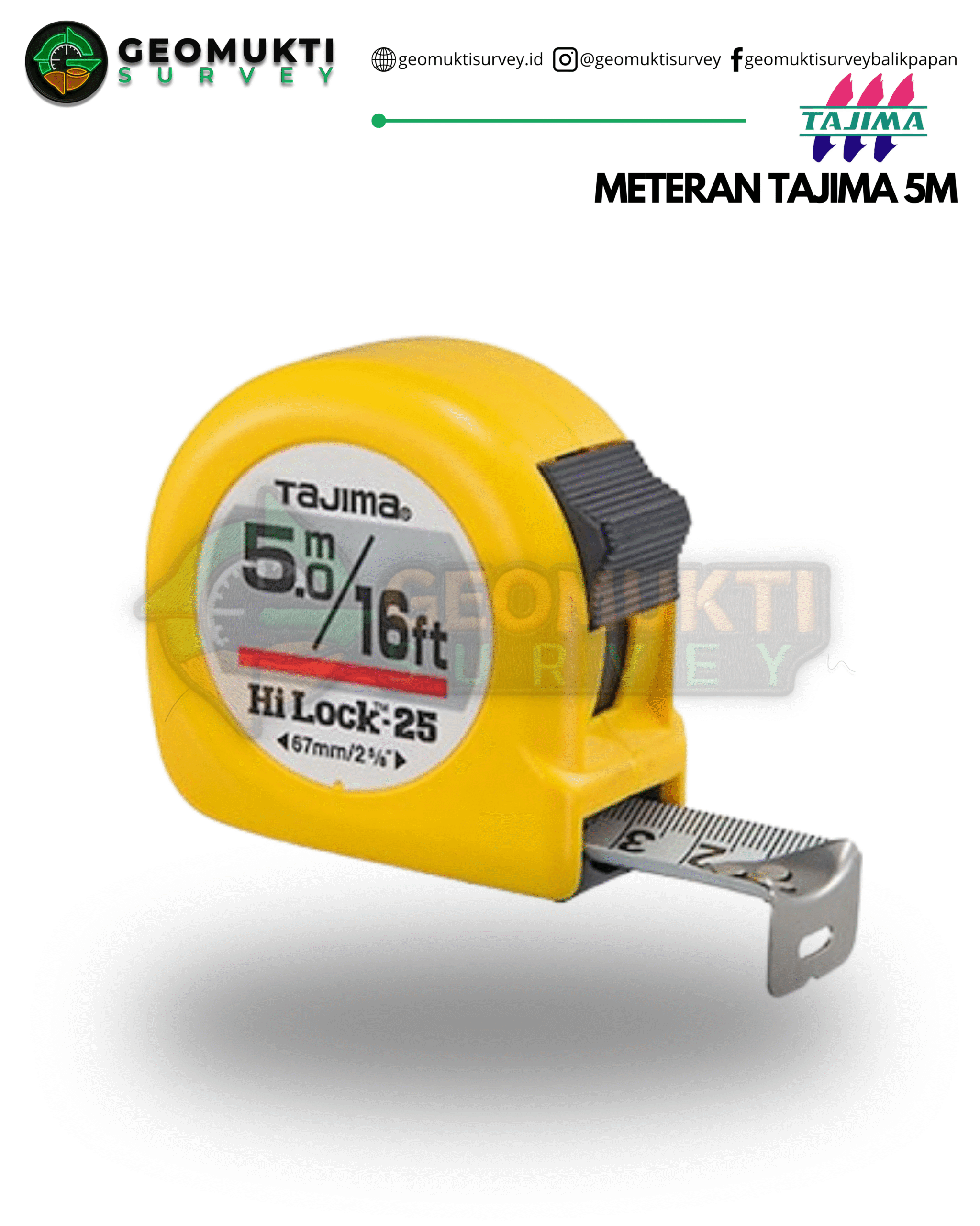 Meteran Tajima 5 meter alat ukur panjang profesional